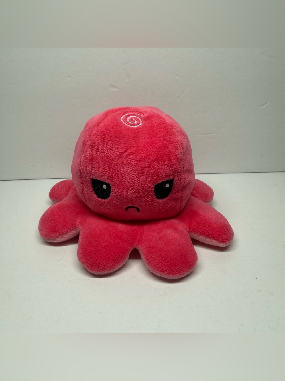 TeeTurtle Reversible Octopus Double Pink Moody Stuffed Animal 6” Soft Plush Toy